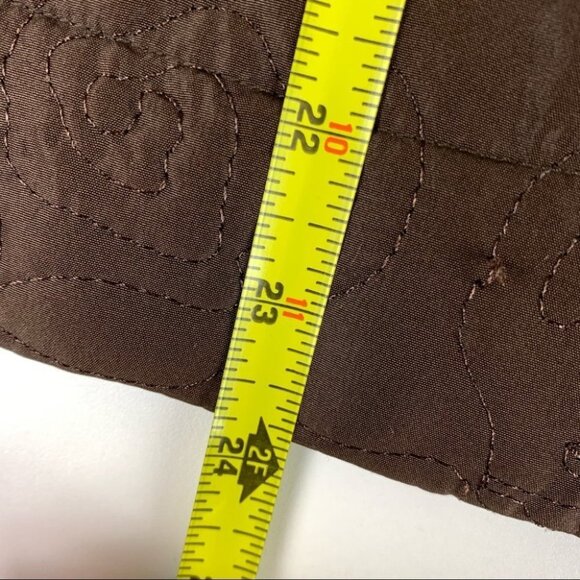 Alia Petite Collarless Brown  Floral Embroidered Vest - Picture 9 of 12